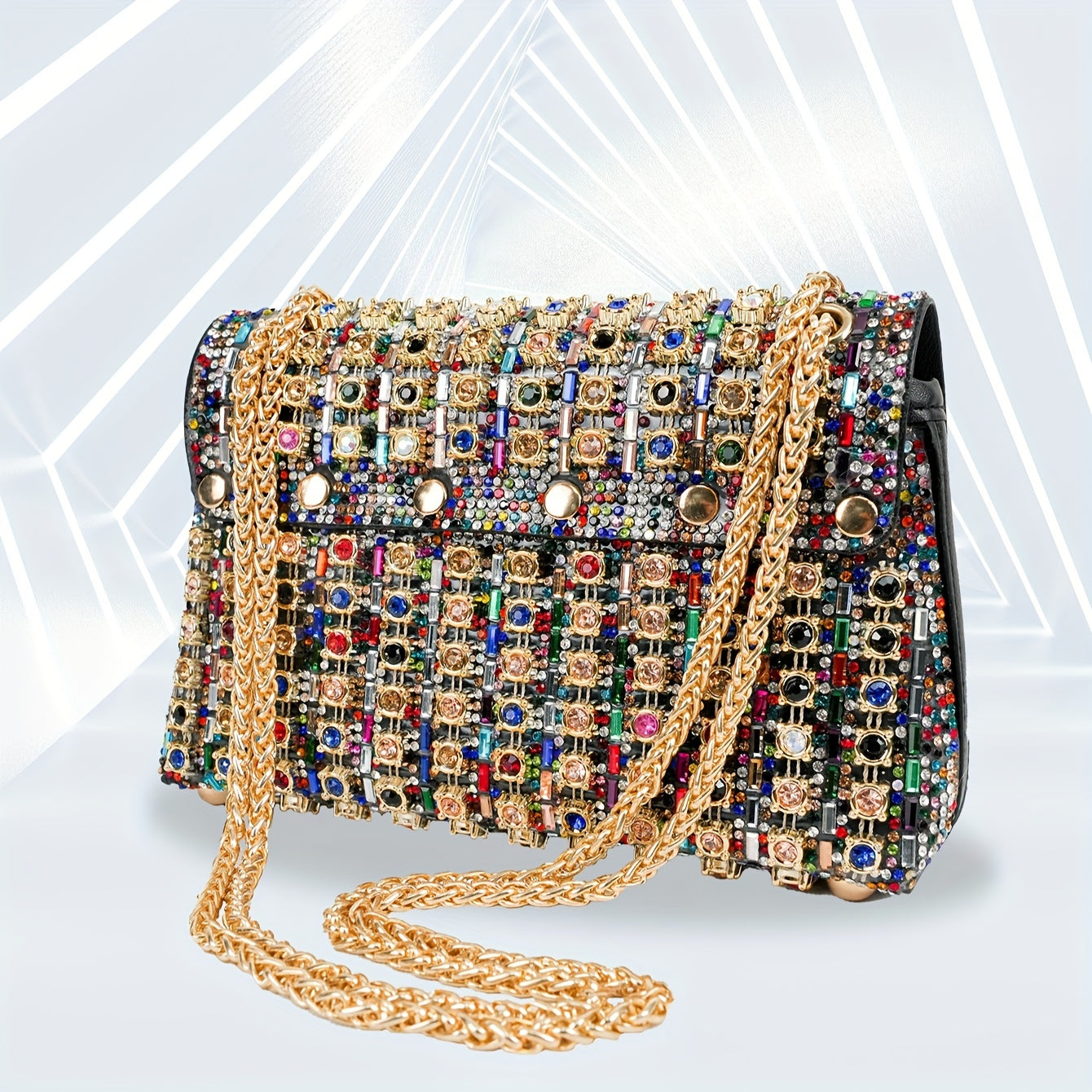 Bolsa clutch com strass GlamourGleam